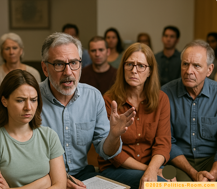 Disillusioned Democratic voters discussing their concerns about the party's process