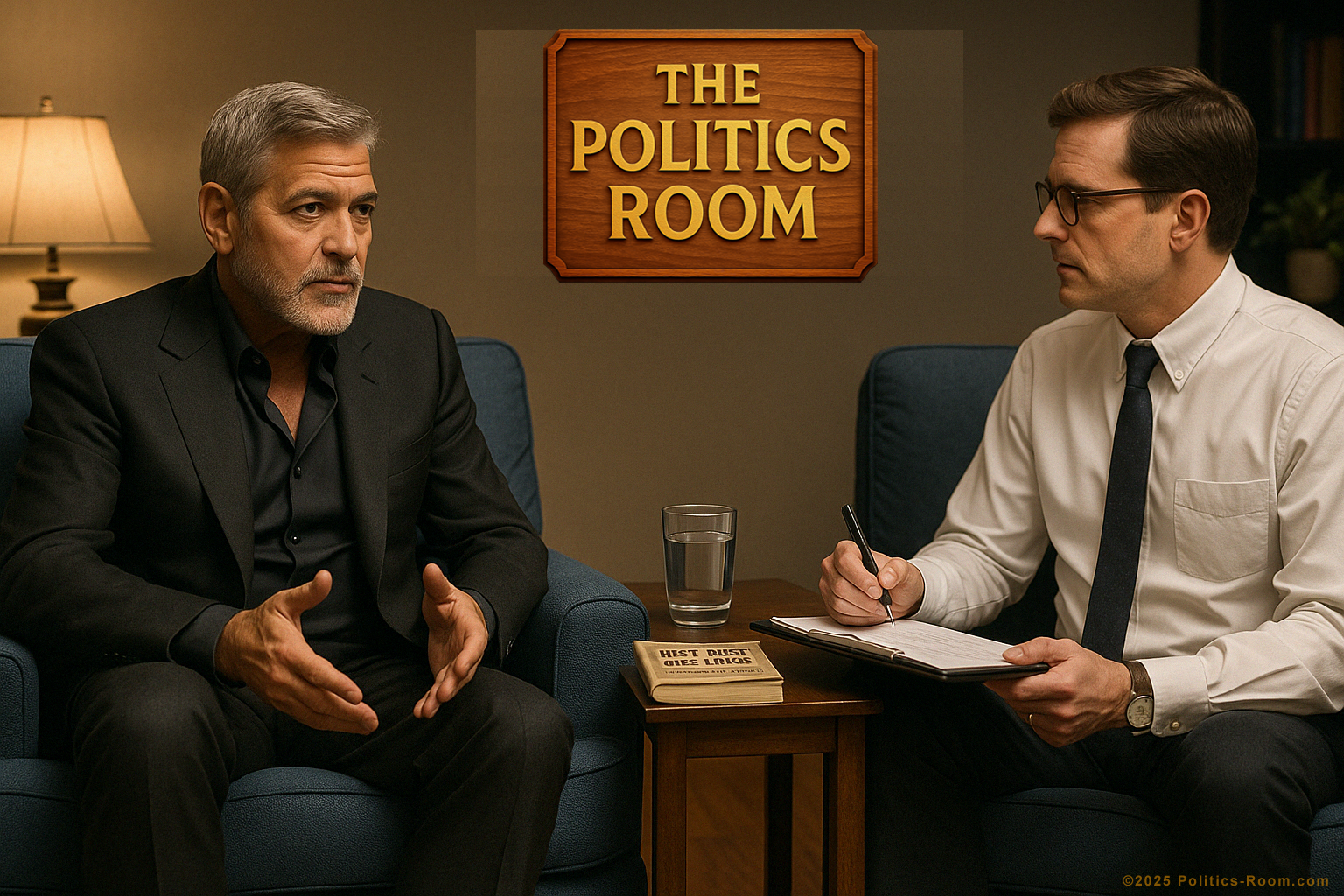 Dr. Marcus Bennett in 'Couch Room' with George_Clooney.