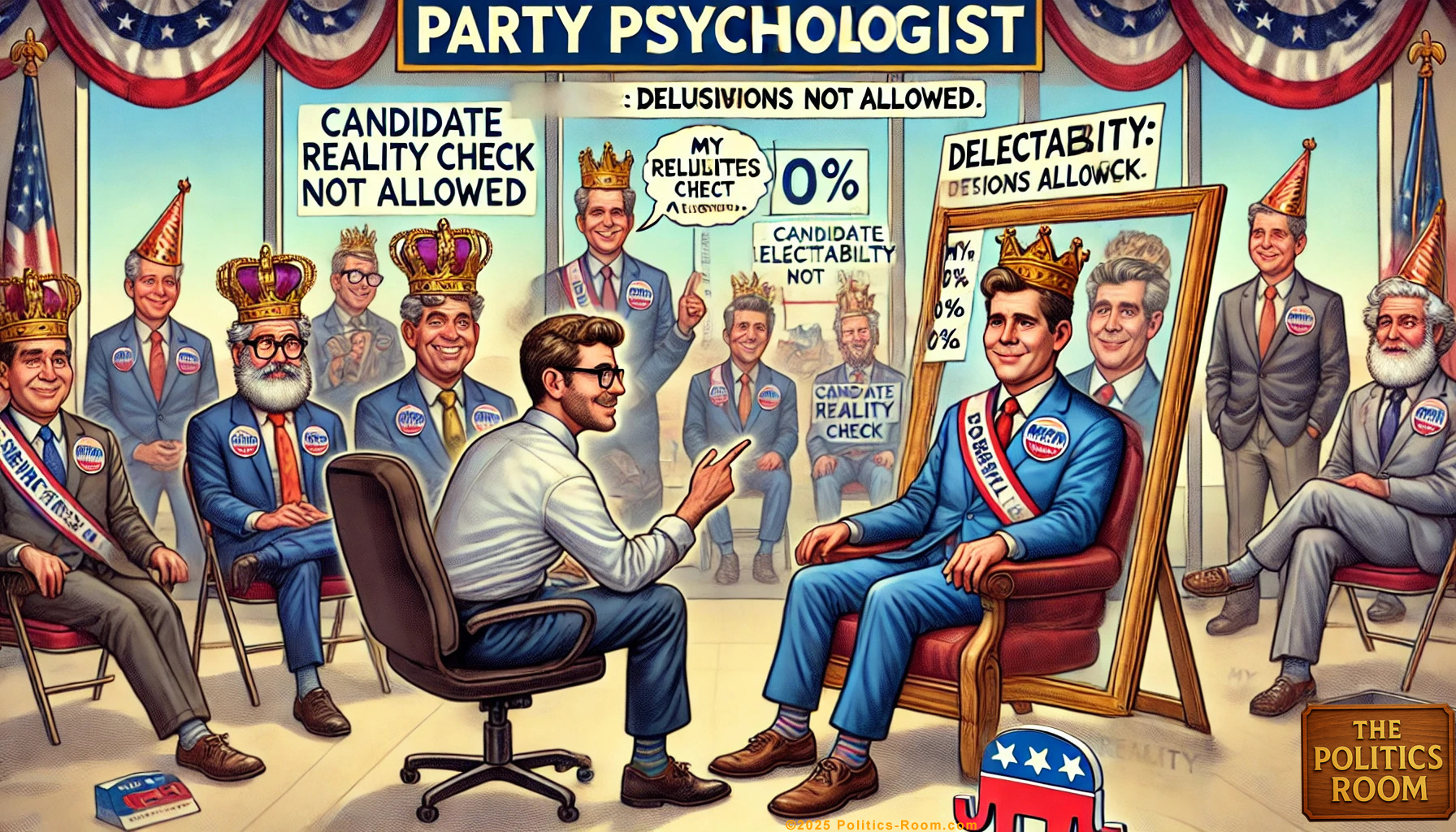 Professor Marcus Bennett standing at the front of a packed lecture hall with a slide displaying 'Understanding Narcissistic Candidates' behind him