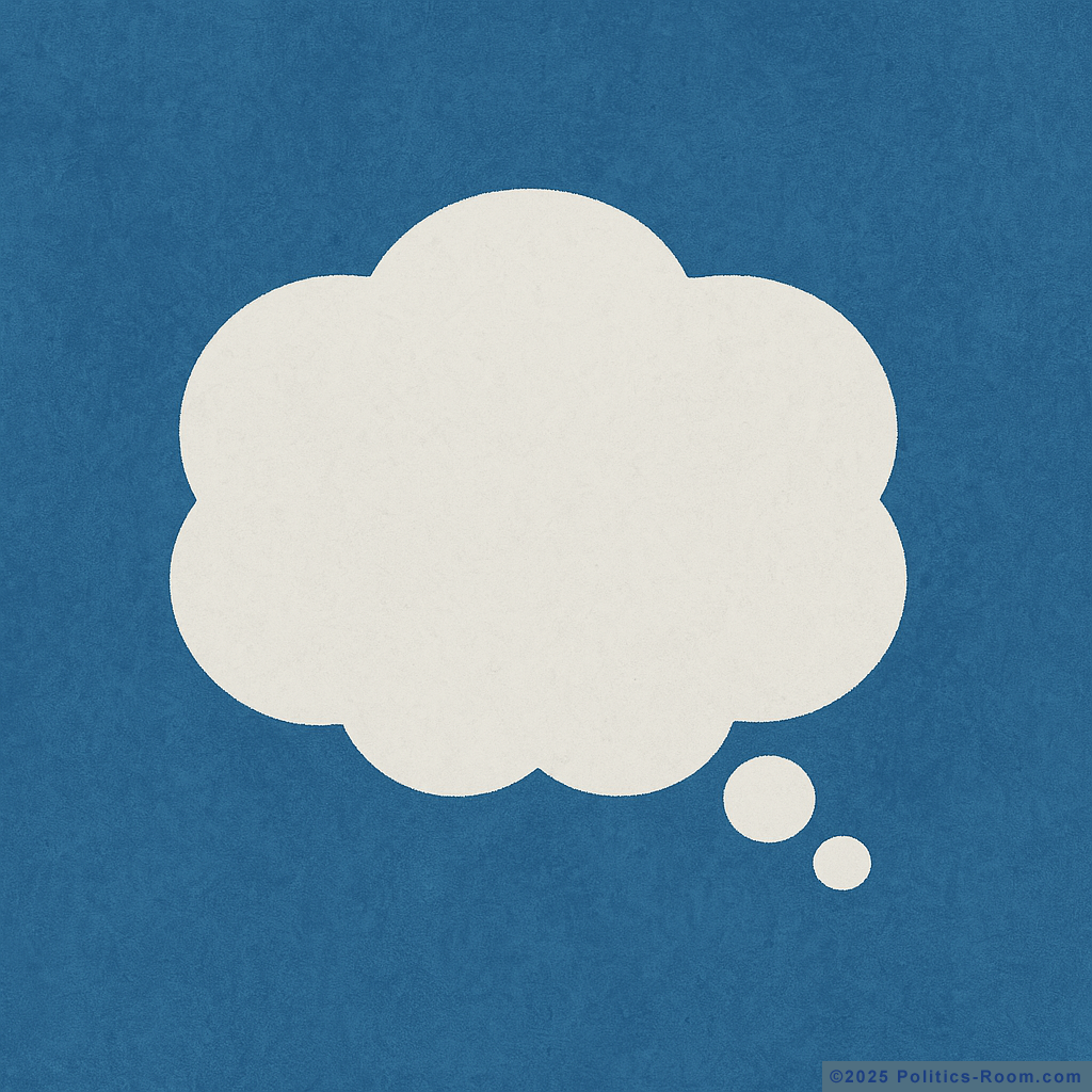 Thought bubble representing political opinion formation and analysis